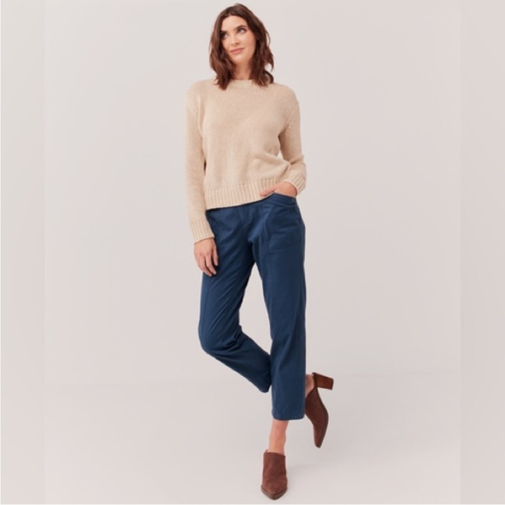 Pact French Navy Boulevard Brushed Twill Straight Leg Pant, Size Small